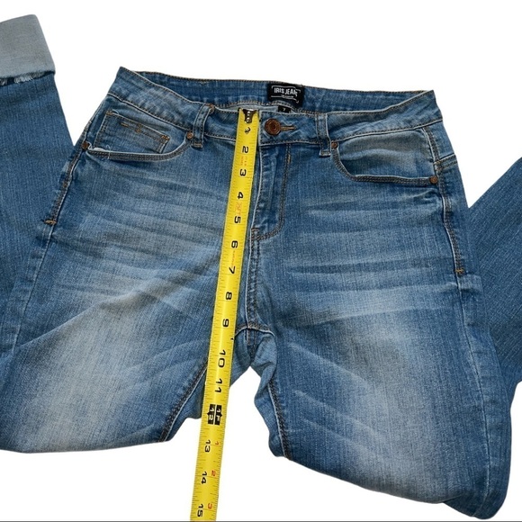 IRIS JEANS CUFFED SKINNY CROPS DISTRESSED WOMEN’S‎ DENIM JEANS SIZE 7 - Picture 10 of 14